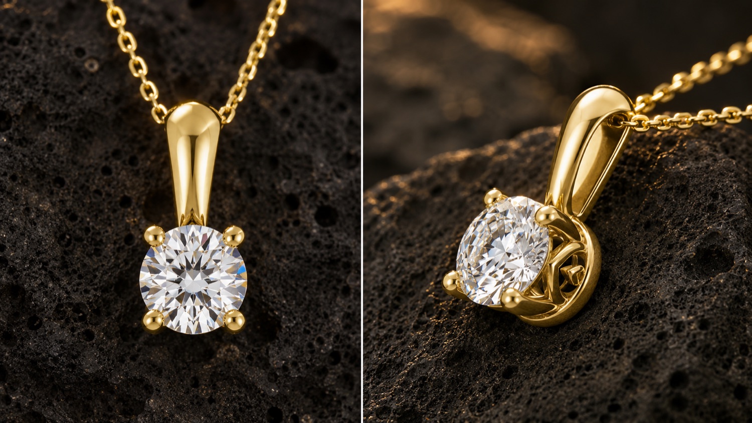 The Beacon 1.0ct memorial diamond necklace in yellow gold