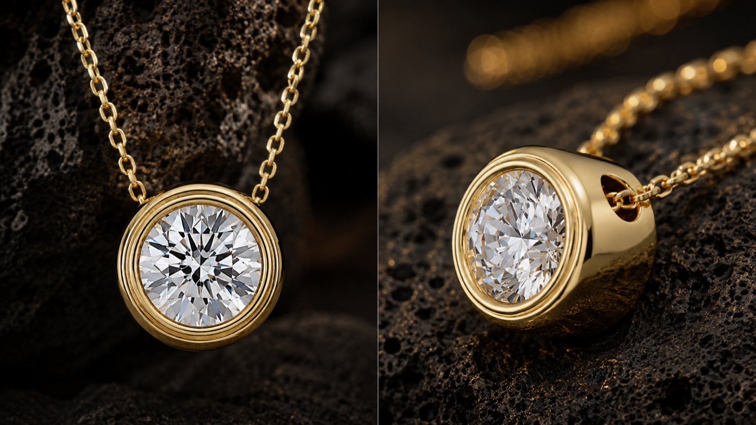 The Eternity 1.0ct memorial diamond necklace in yellow gold