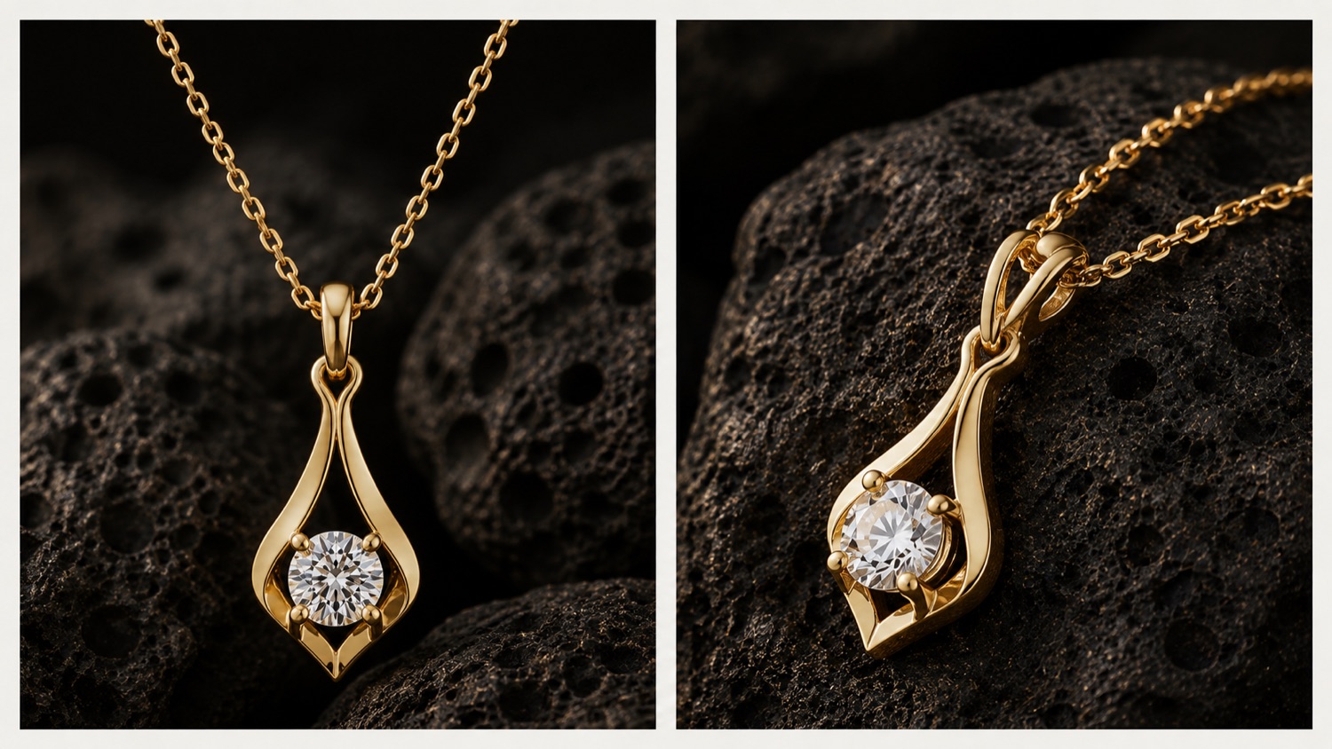 The Flame 0.5ct memorial diamond necklace in yellow gold