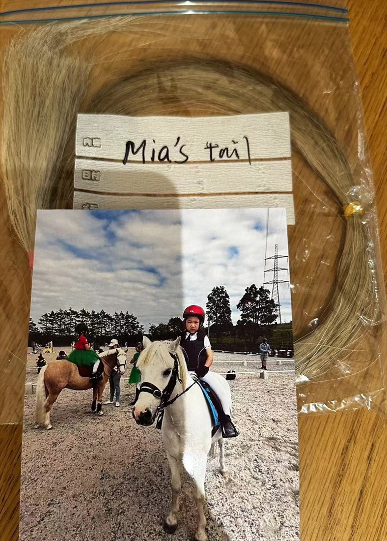 Documented hair sample prepared for memorial diamond creation